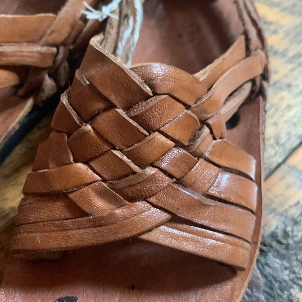 Authentic Huarache brown leather sandals Made in Panama